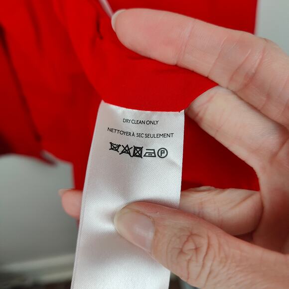 Anthropologie Maeve Double‎ Breasted Blazer Women 4 Red Oversized Preppy Boho - Picture 9 of 11